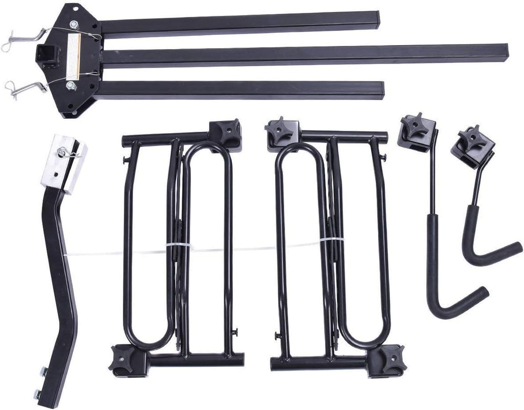 2-Bike Hitch Mounted Rack with Tray Style Tilting Design J530519