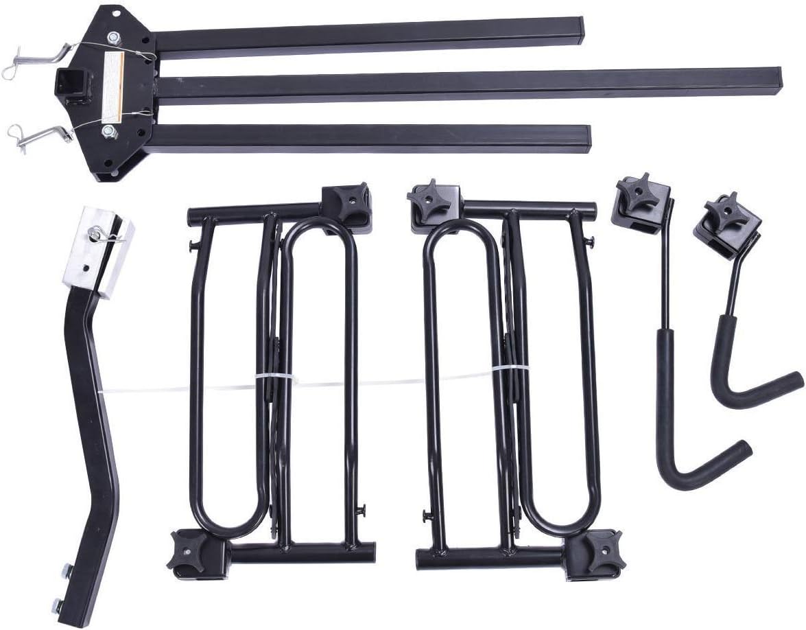 2-Bike Hitch Mounted Rack with Tray Style Tilting Design J530519