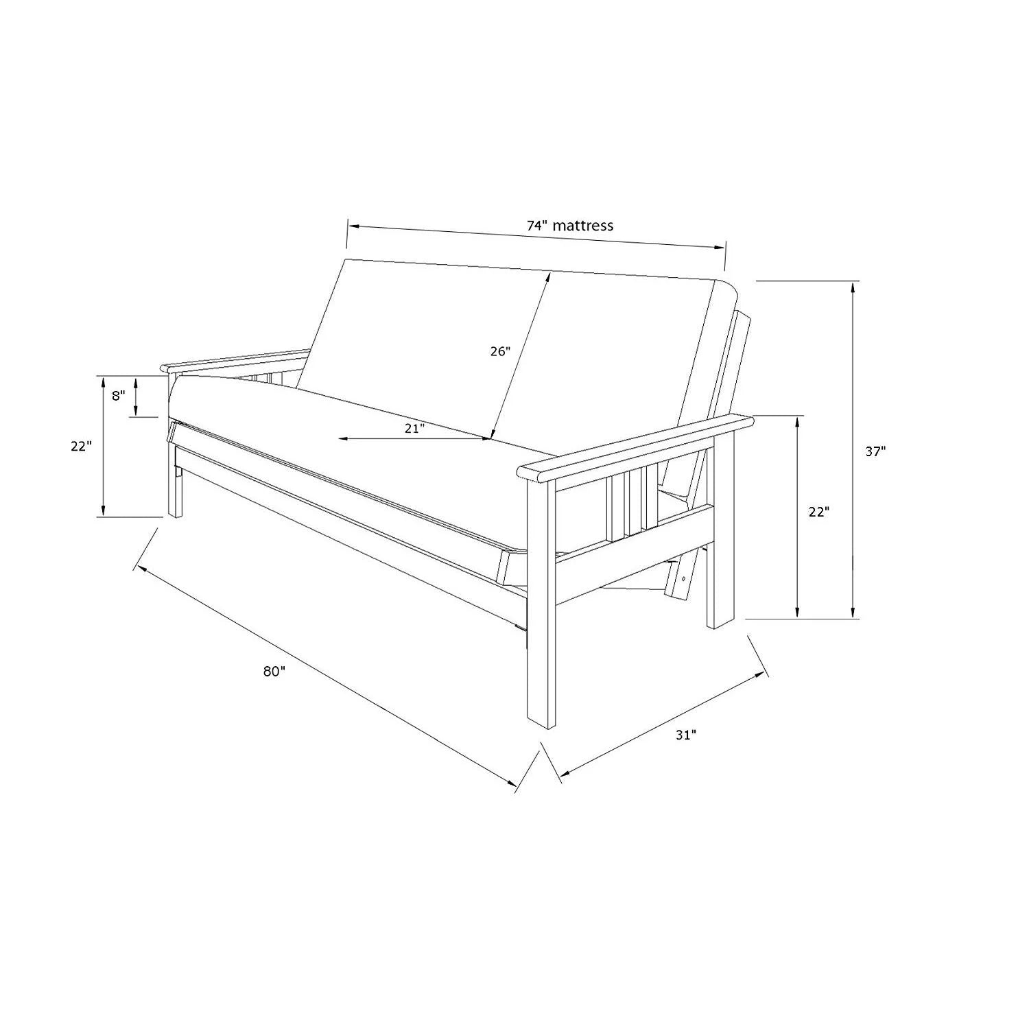 Futon Frame with Mattress G740