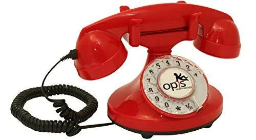 Red Rotary Dial Disc Telephone I444