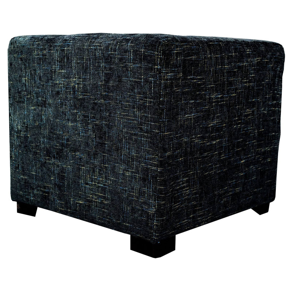 Black 4-Button Tufted Square Ottoman X77466