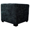 Black 4-Button Tufted Square Ottoman X77466