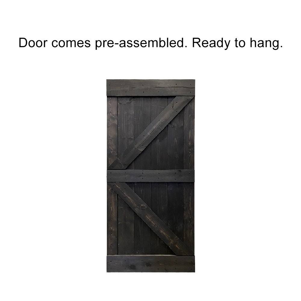 Walnut Stained Solid Pine Wood Interior Sliding Barn Door Slab D31606