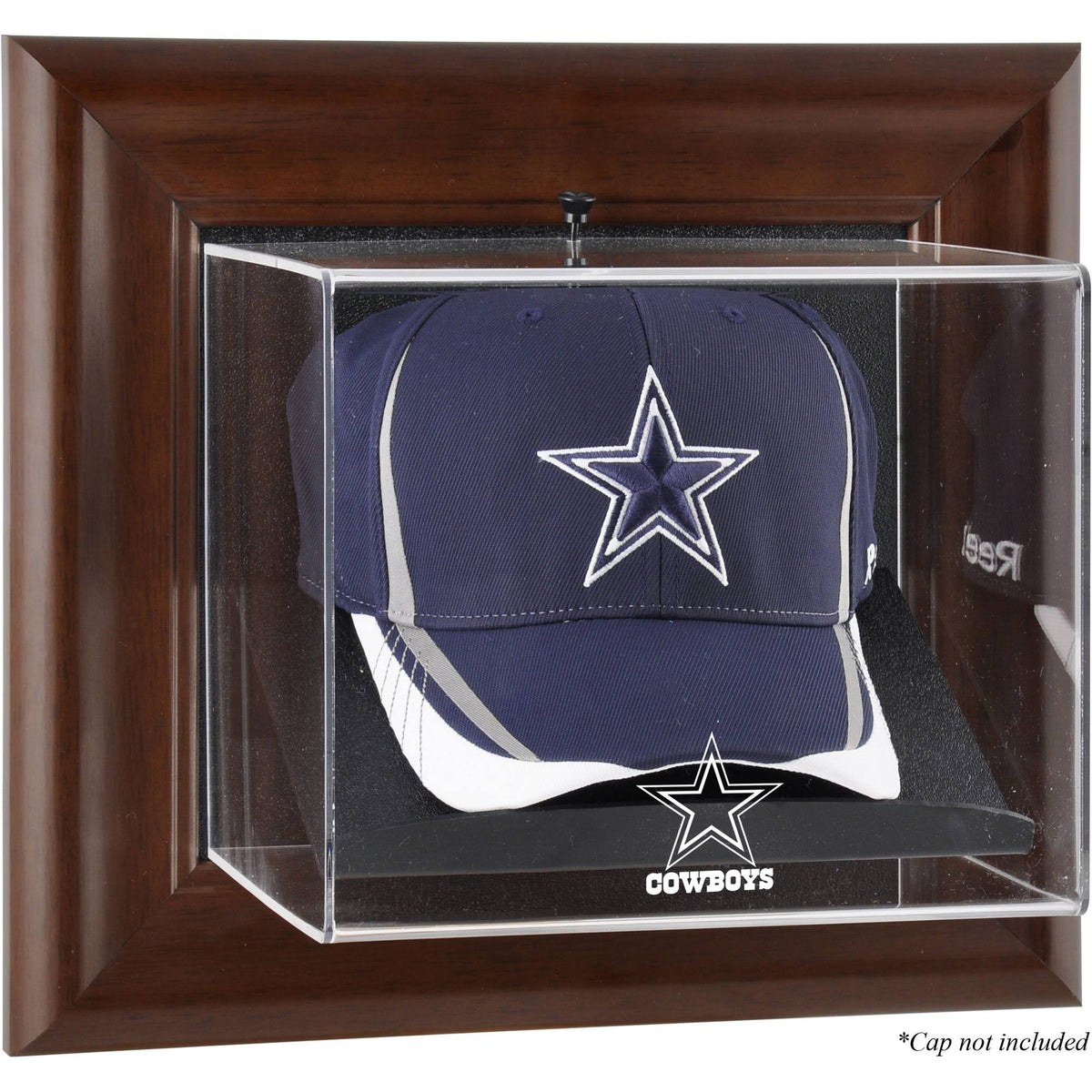 Brown Framed Wall-Mountable Baseball Cap Display Case V7221