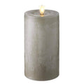 7 Chalky Light Grey Wax LED Pillar Candle with Timer V596