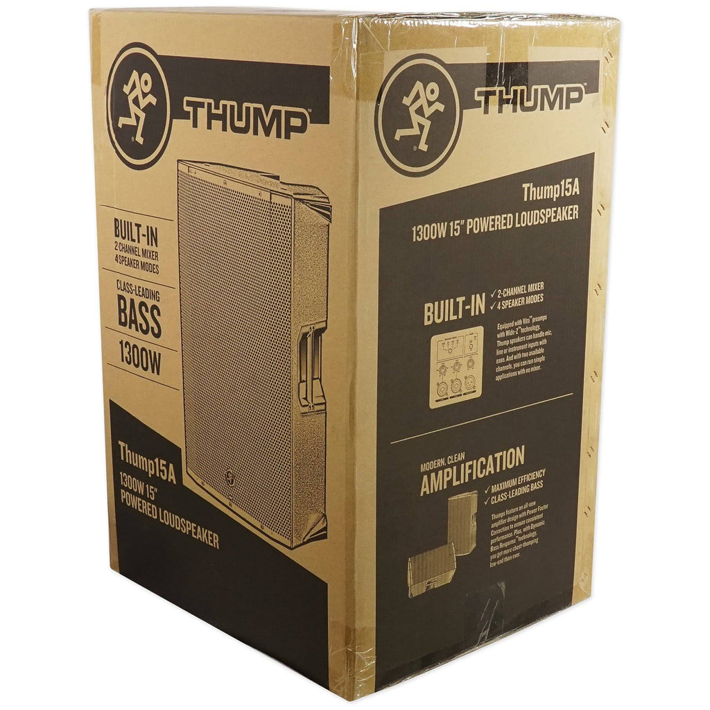 15x22 1300W Powered PA Speakers with Stands Cables Bag Q7722