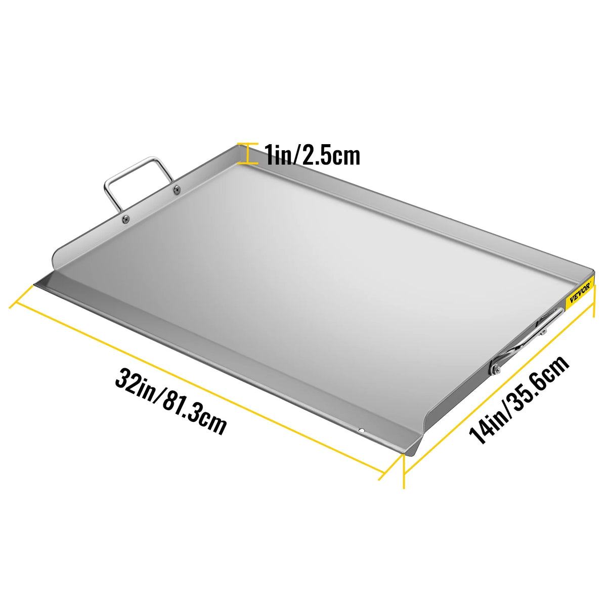 Stainless Steel Flat Top Griddle with 2 Handles S5863