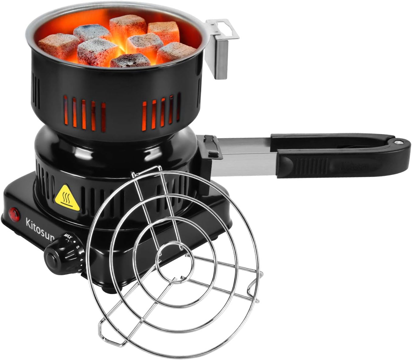 Coconut Charcoal Starter Hot Plate 120V 600W Stainless Steel Grill & Rack Pack of 2 A462829