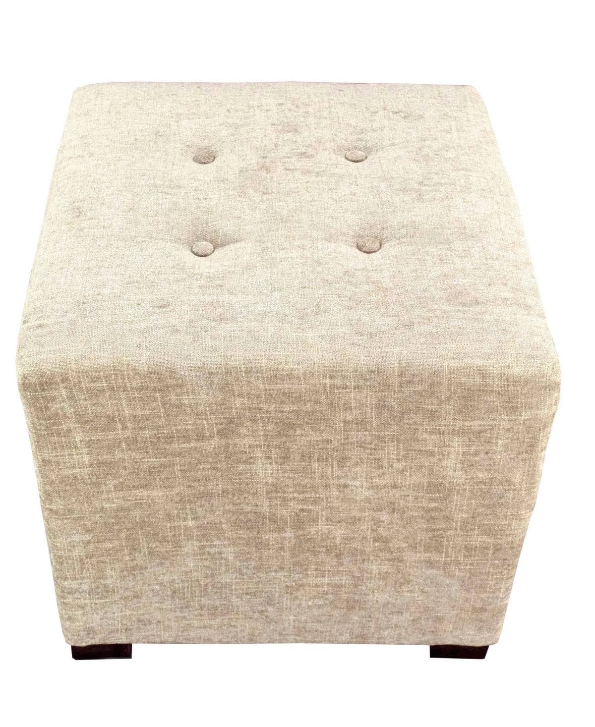 Black 4-Button Tufted Square Ottoman X77466