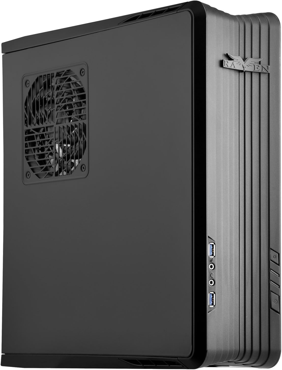 Black Mini-ITX/DTX Computer Case with PCI-E Riser D47039