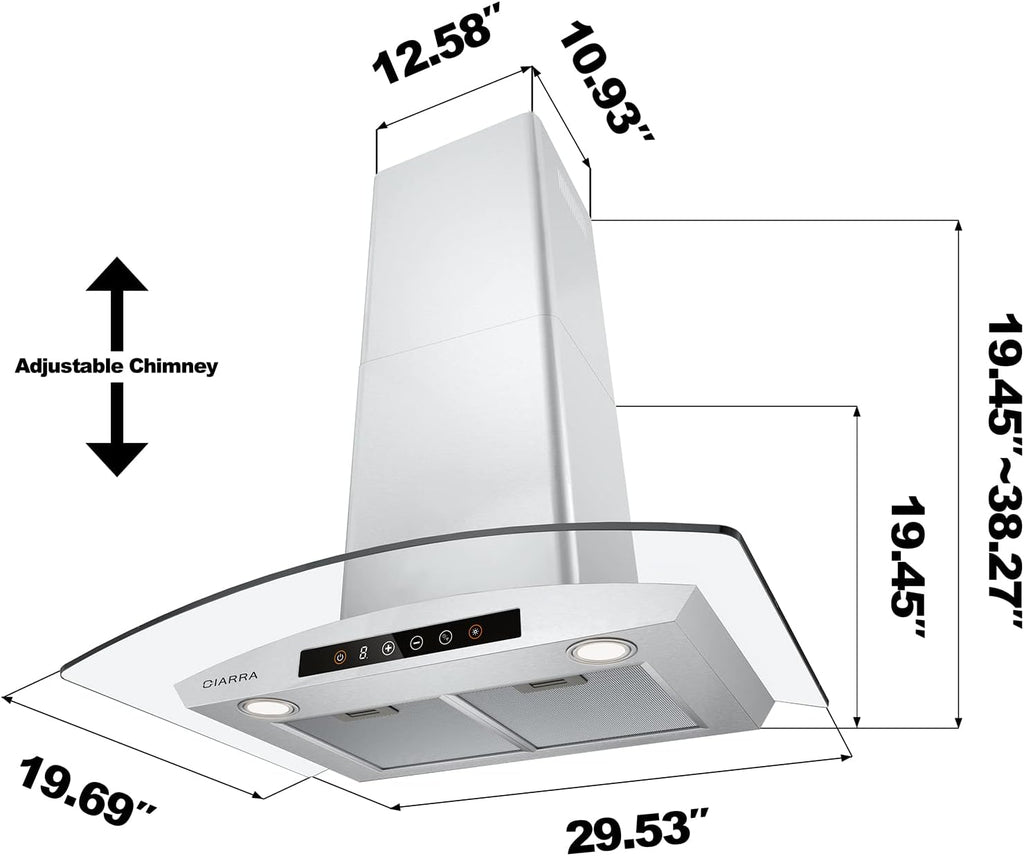 30 inch Wall Mount Stainless Steel Range Hood A412619