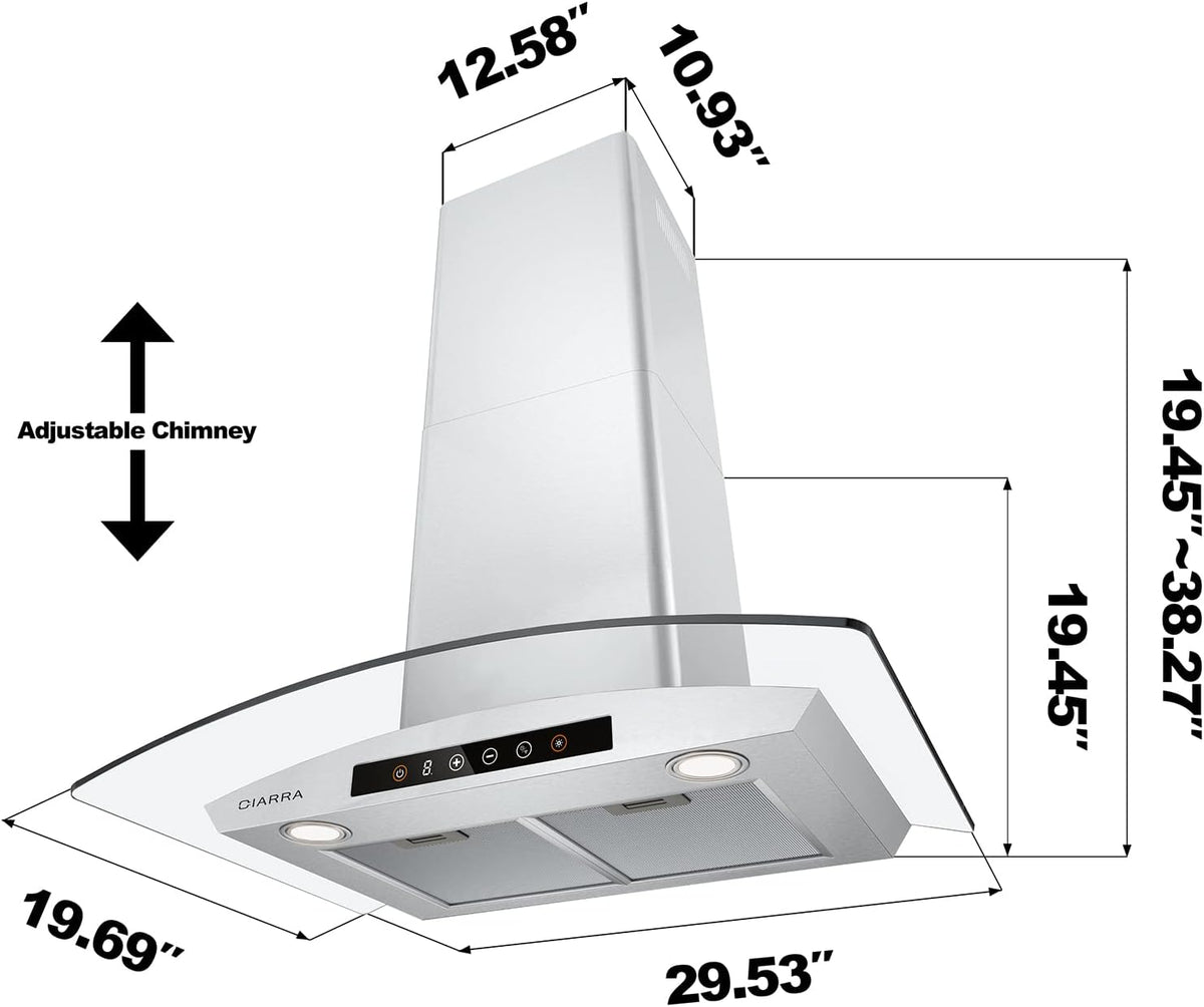 30 inch Wall Mount Stainless Steel Range Hood A412619