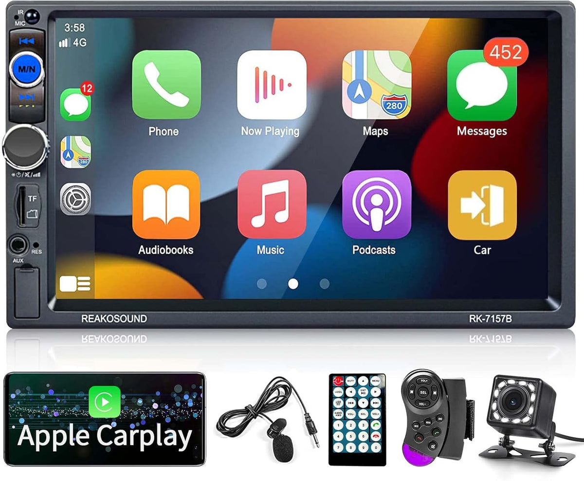 7 Inch Touch Screen Double Din Car Stereo with Bluetooth Backup Camera M3303