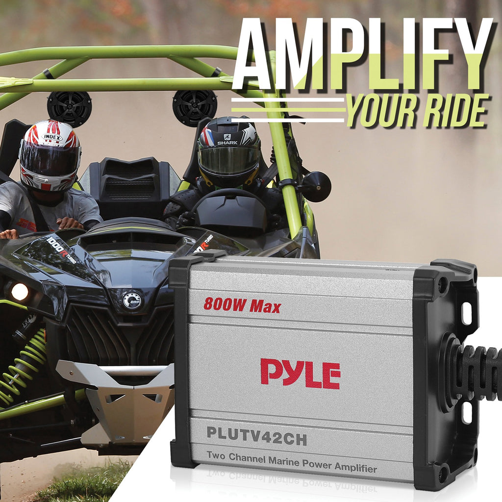4 Inch 800W 2-Channel Marine Grade Waterproof Off-Road Speakers with Amplifier B48860