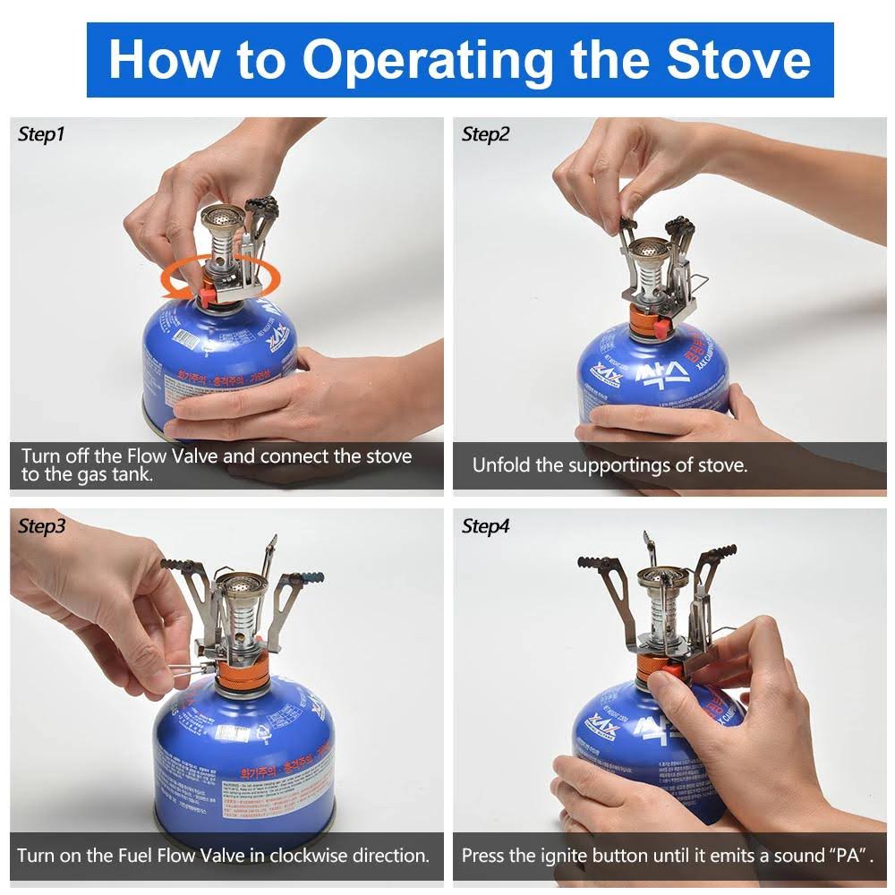 12-Piece Camping Cookware Mess Kit with Mini Stove Z18021