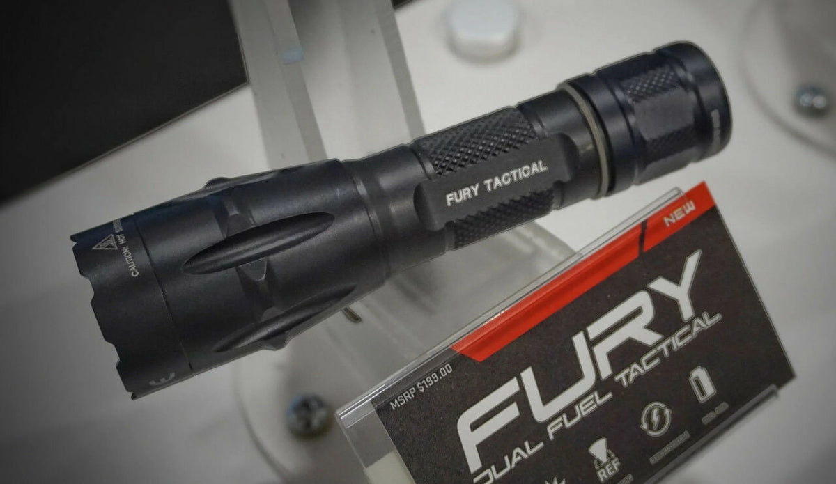 Dual Fuel LED Tactical Flashlight with 2 Extra CR123 C7771