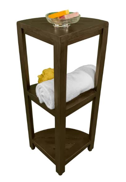 Teak Three Tier Corner Shower Shelf O14645