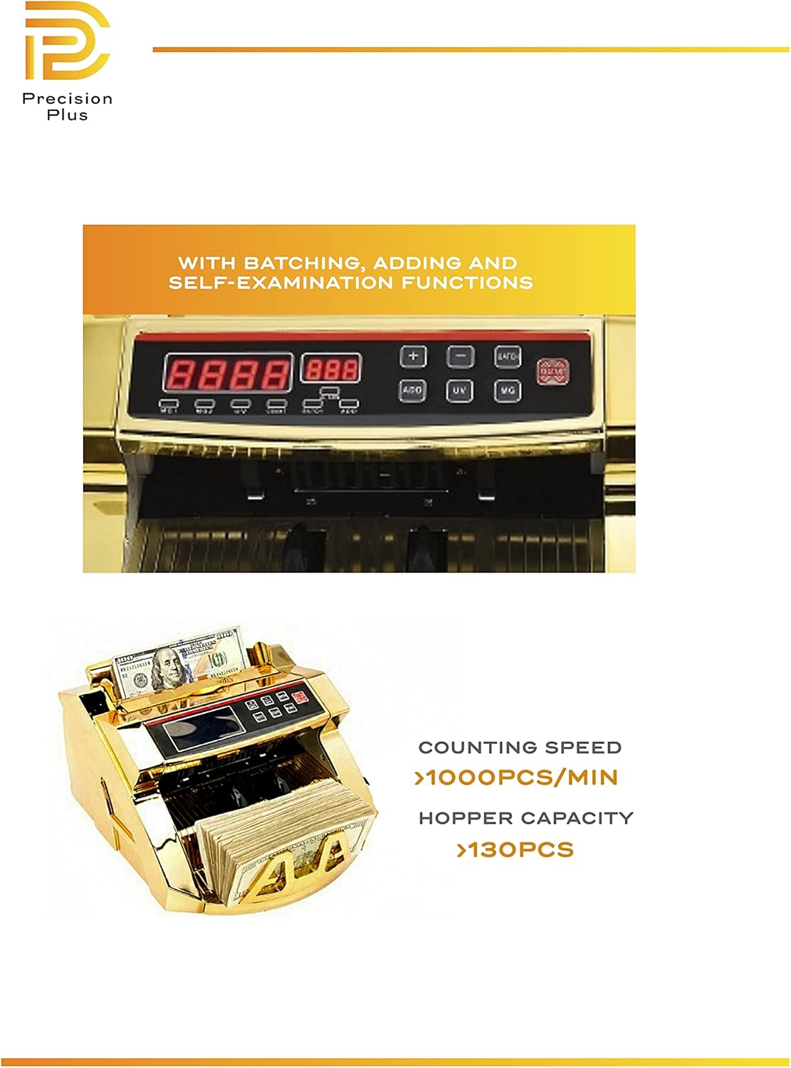 Gold Money Counter Machine with Counterfeit Detection L7111