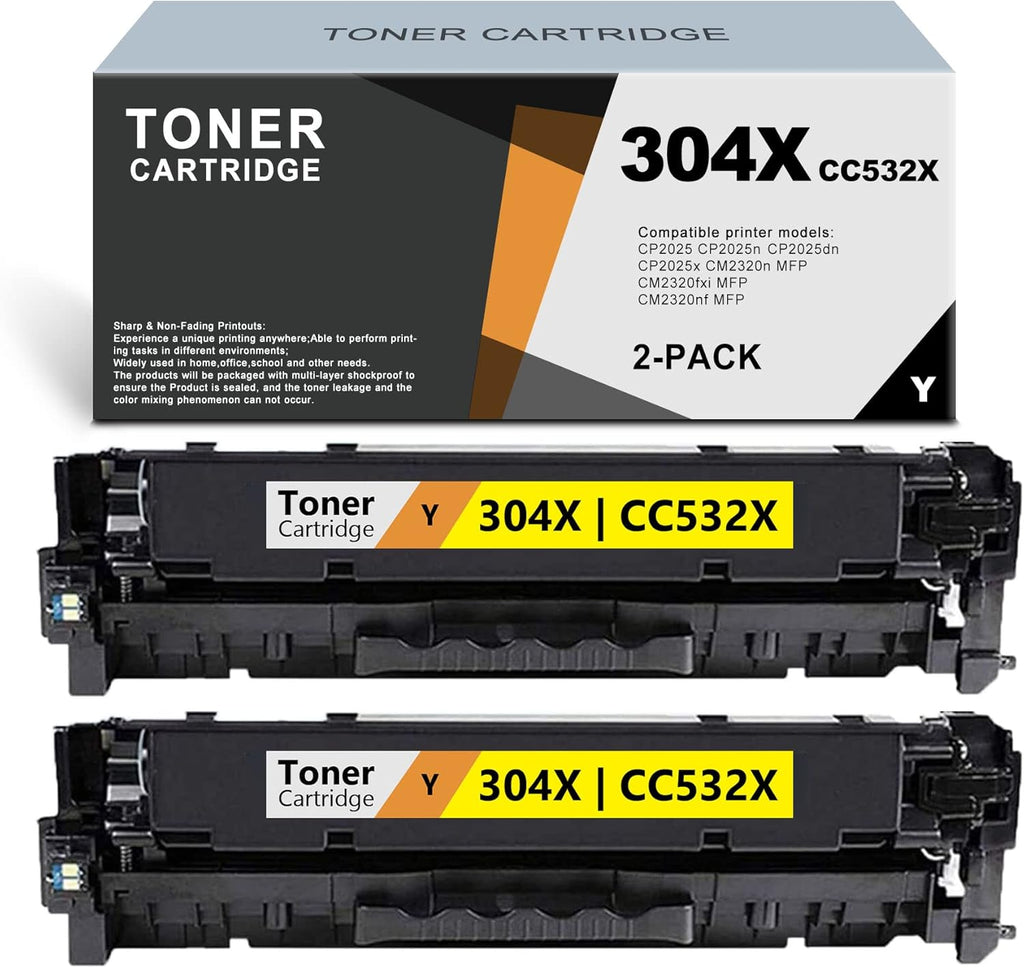 2 Pack Yellow High Yield Toner Cartridge A9098