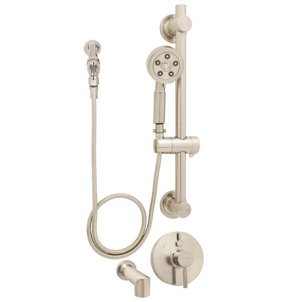 Neo Brushed Nickel Shower and Tub Combination Q2821