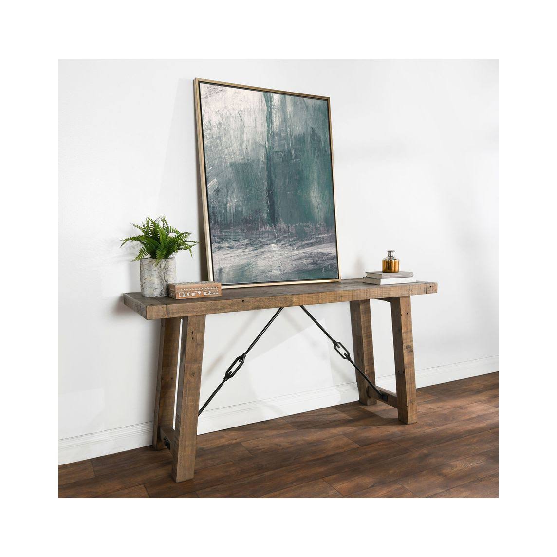 Weathered Gray Reclaimed Pine Console Table V17233