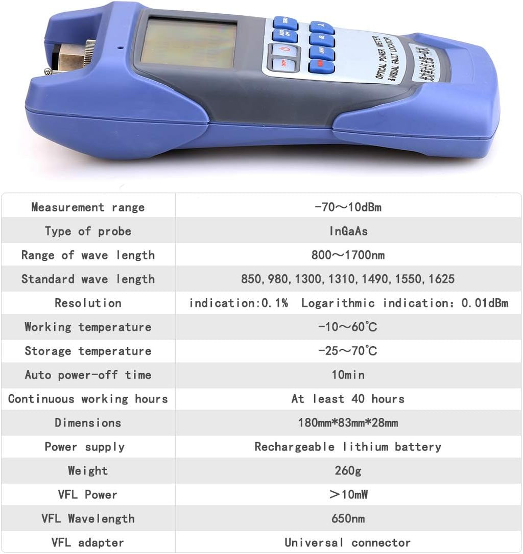 Fiber Optical Power Meter with SC and FC Connector and Visual Fault Locator P855