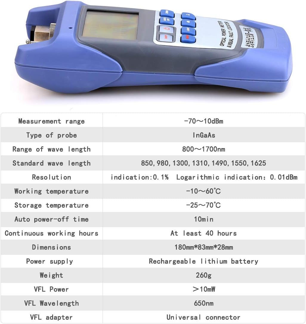 Fiber Optical Power Meter with SC and FC Connector and Visual Fault Locator P855