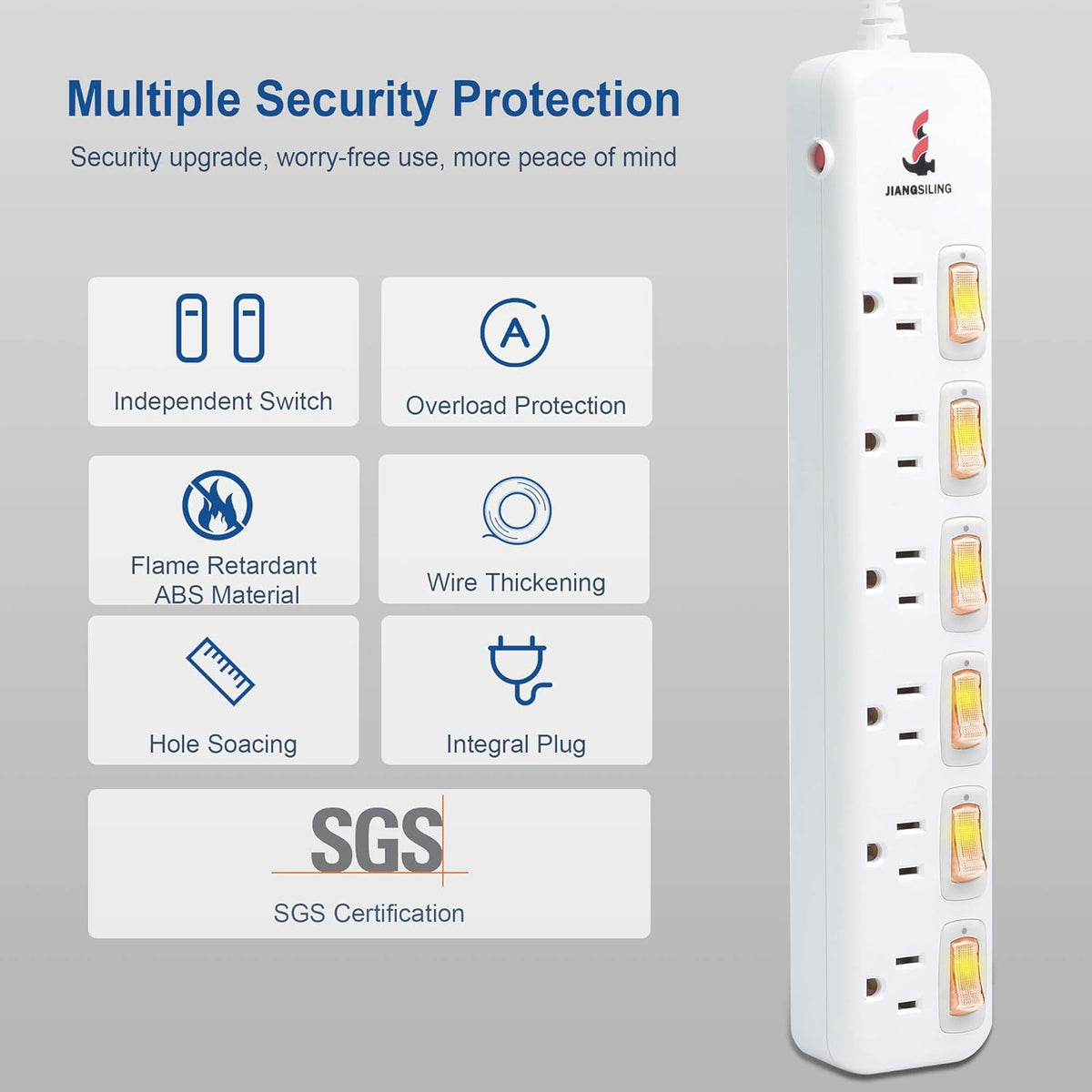 4 Outlets Surge Protector Power Strip 6 ft Cord P938261