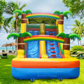 21 ft Inflatable Water Slide with Air Blower, Climbing Wall, Splash Pool L99252