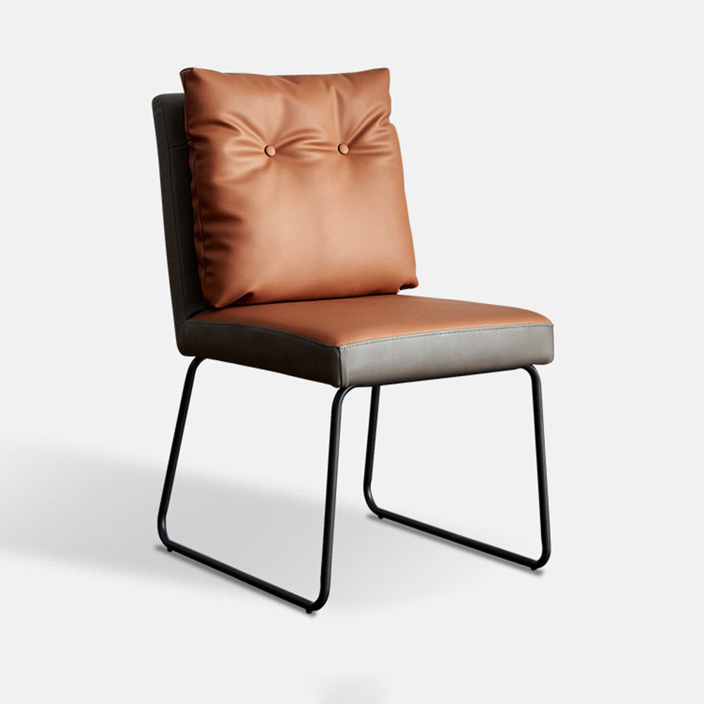 Set of 2 PU Leather High Back Kitchen Dining Chairs (orange) C126541