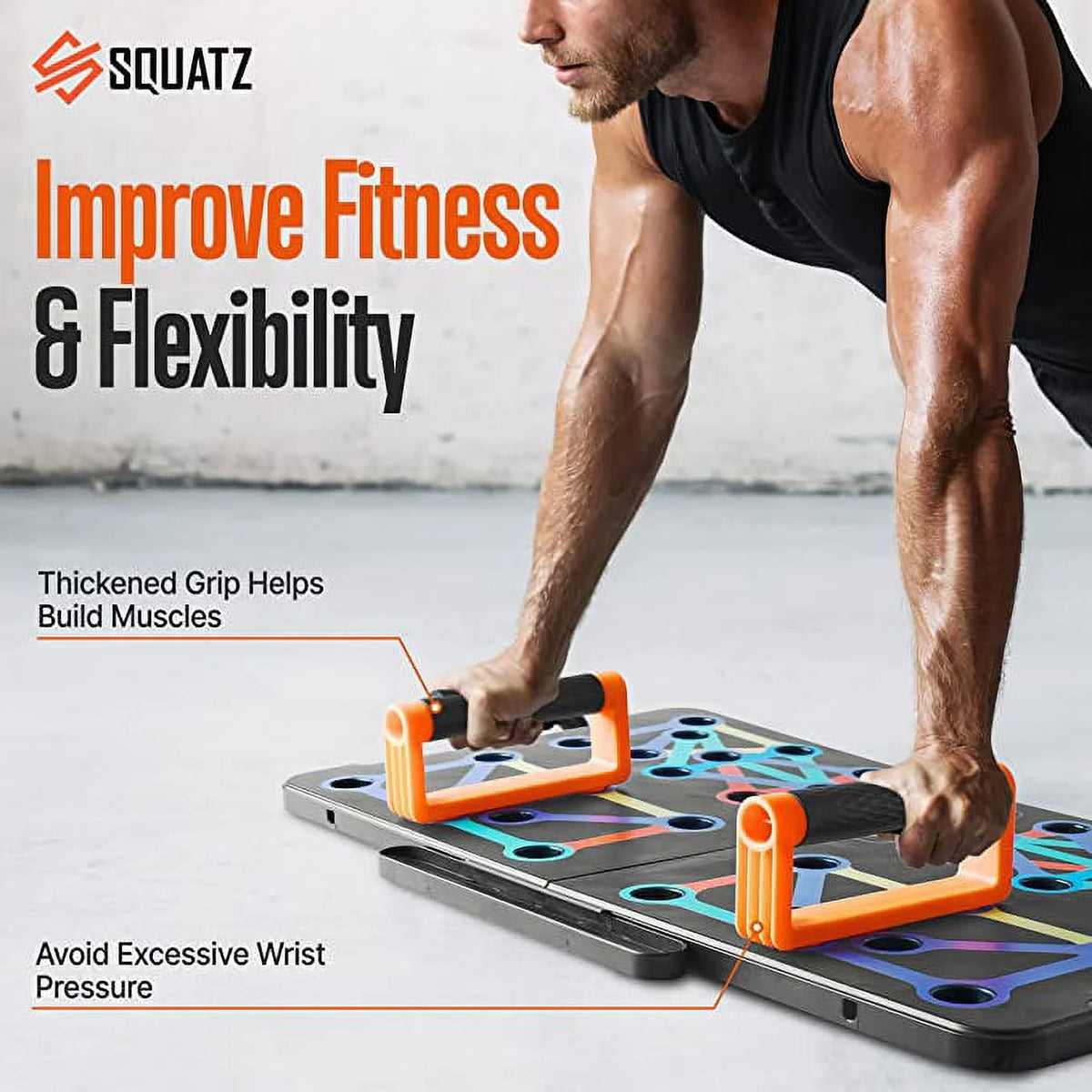 Portable Push Up Board with 5pcs Resistance Bands X656