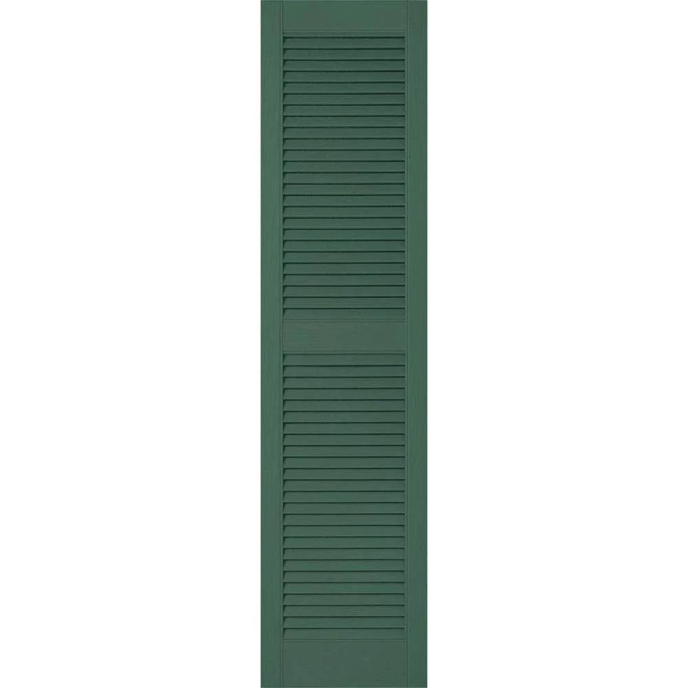 18 inchw x 42 inchh Vinyl Open Louver Shutters with Shutter-Loks, Forest Z770907