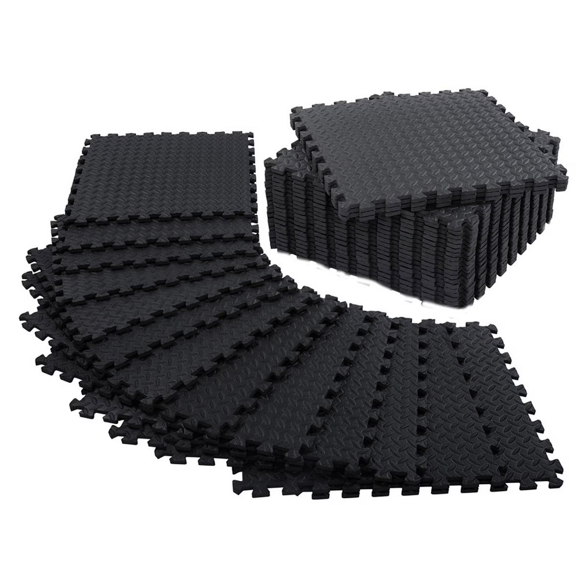 12 Pack Black Floor Exercise Mat T84438