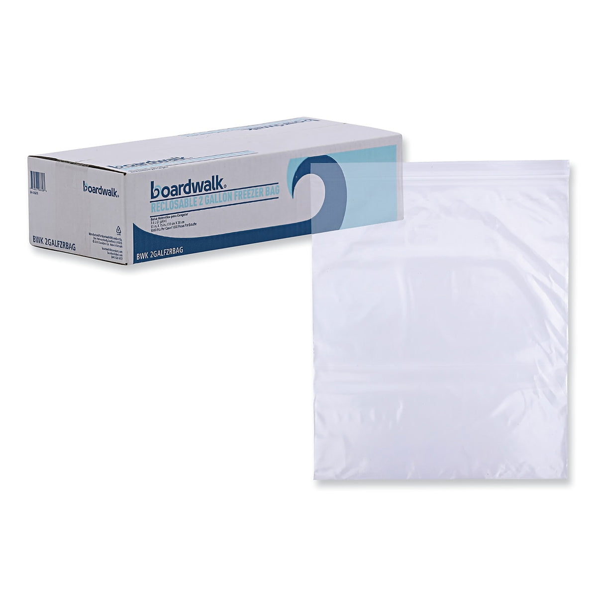 Reclosable Food Storage Bags, 2 gal, Clear, 100/Box V307