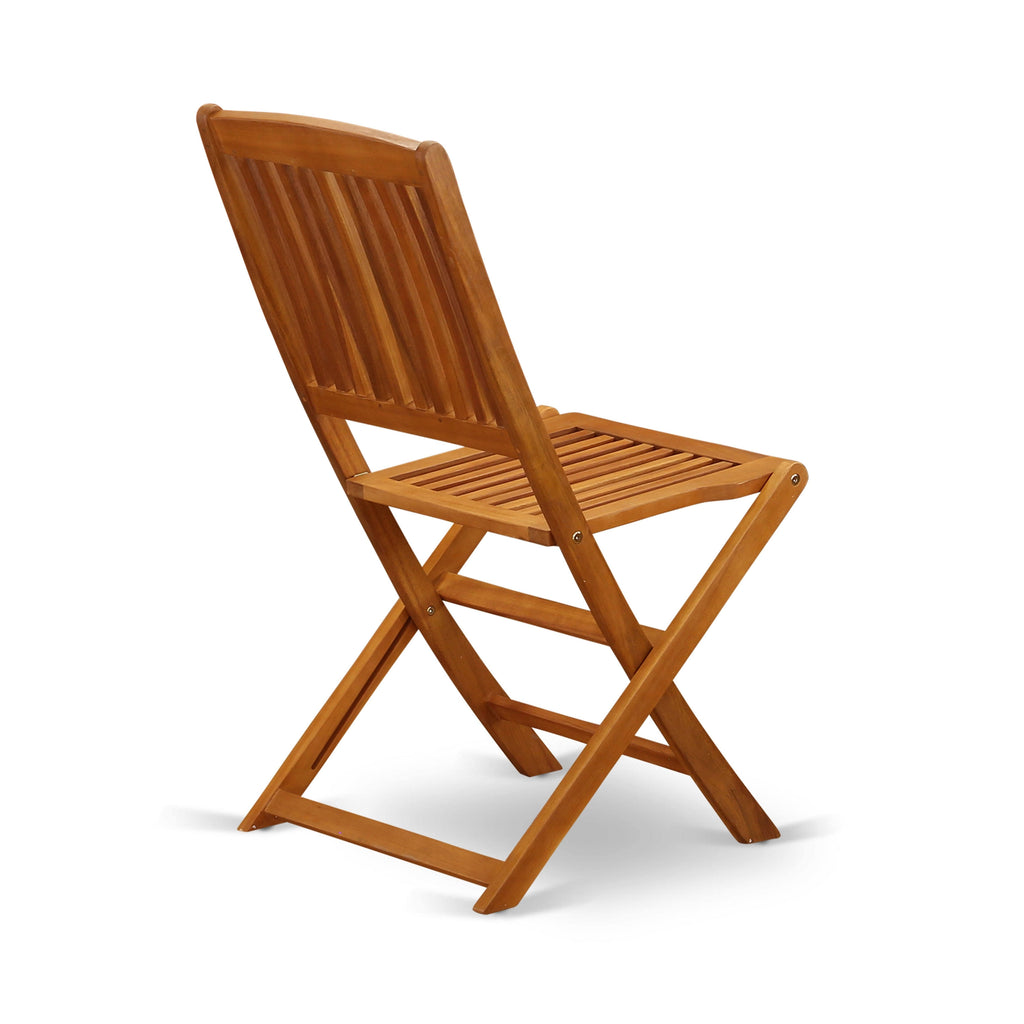 Solid Acacia Wooden Patio Folding Side Chair Set of Two V5125
