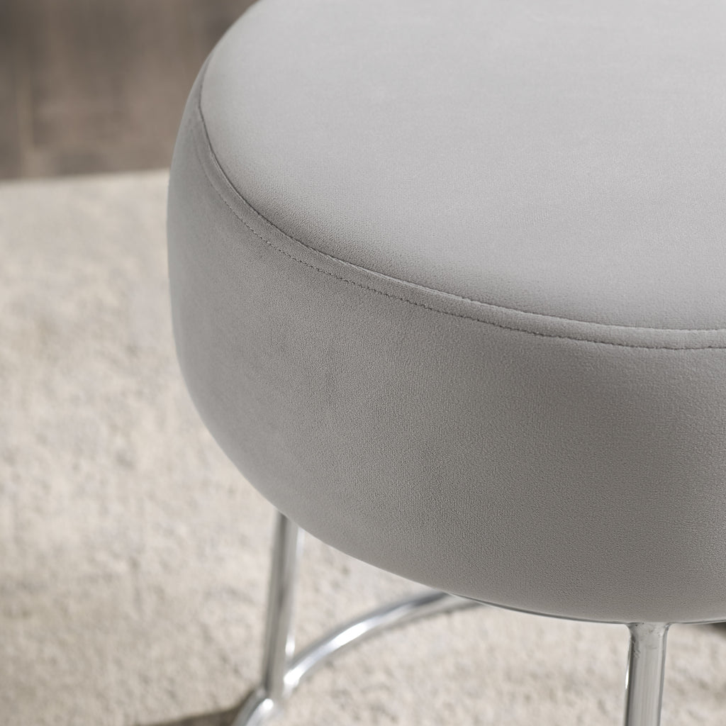 Gray Velvet Vanity Stool J5463