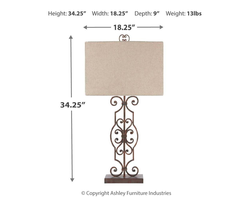 Antique Copper Metal Table Lamp X40007