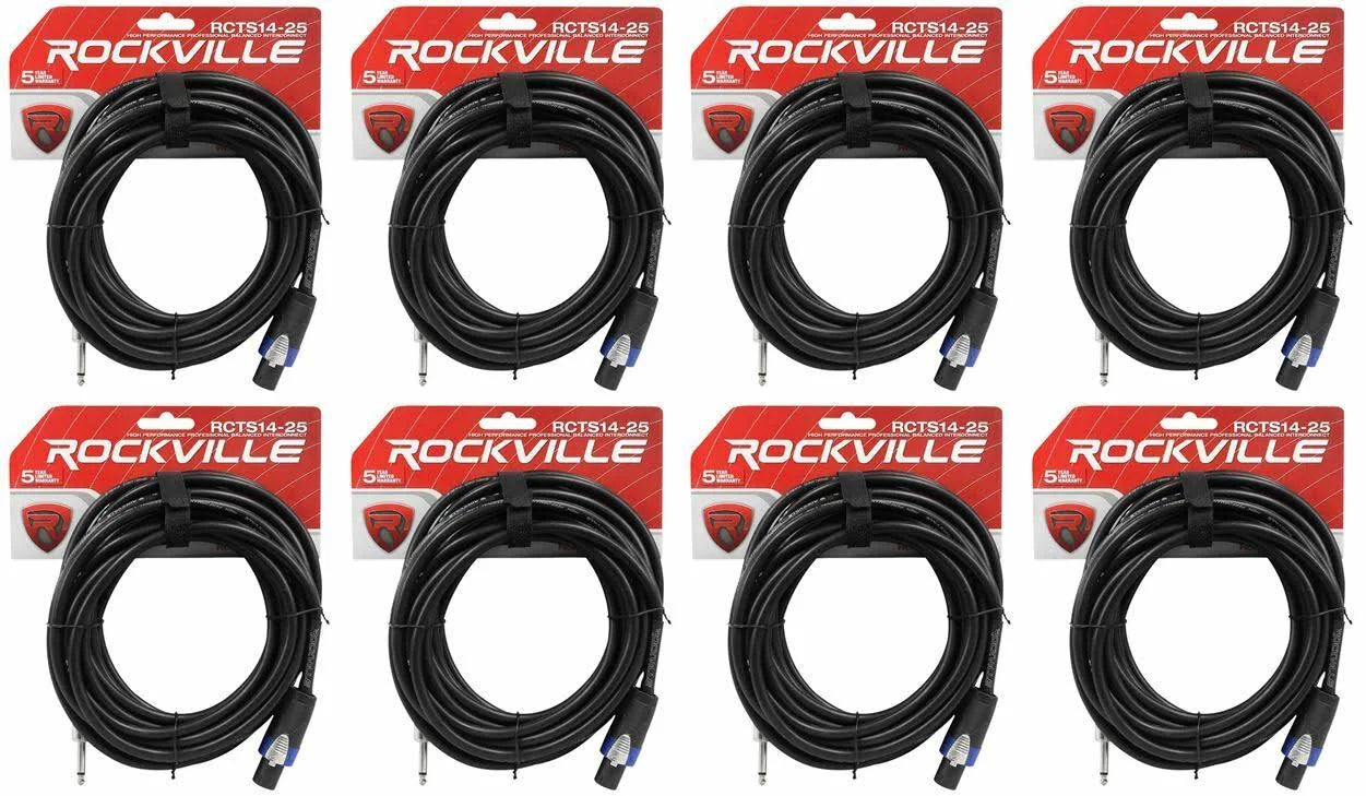 25& 14 AWG 1/4x22 TS to Speakon Pro Speaker Cable Y160
