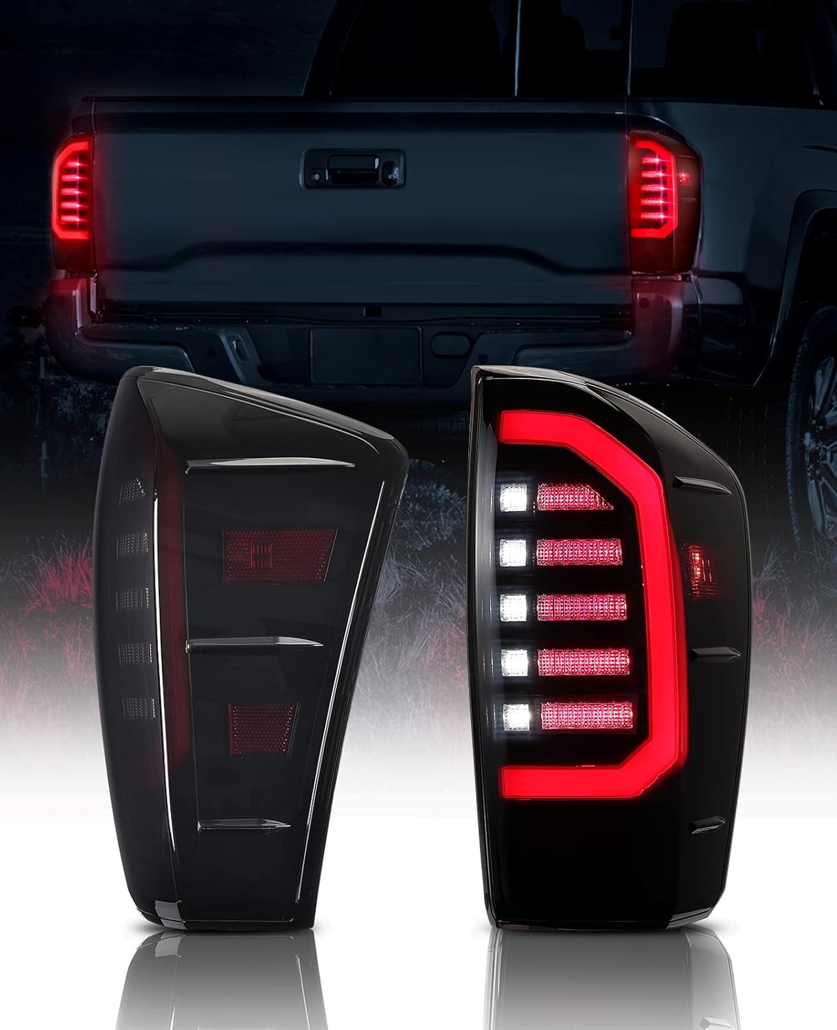 Smoked Lens LED Tail Lights Assembly for Toyota Tacoma 2016-2021 N879