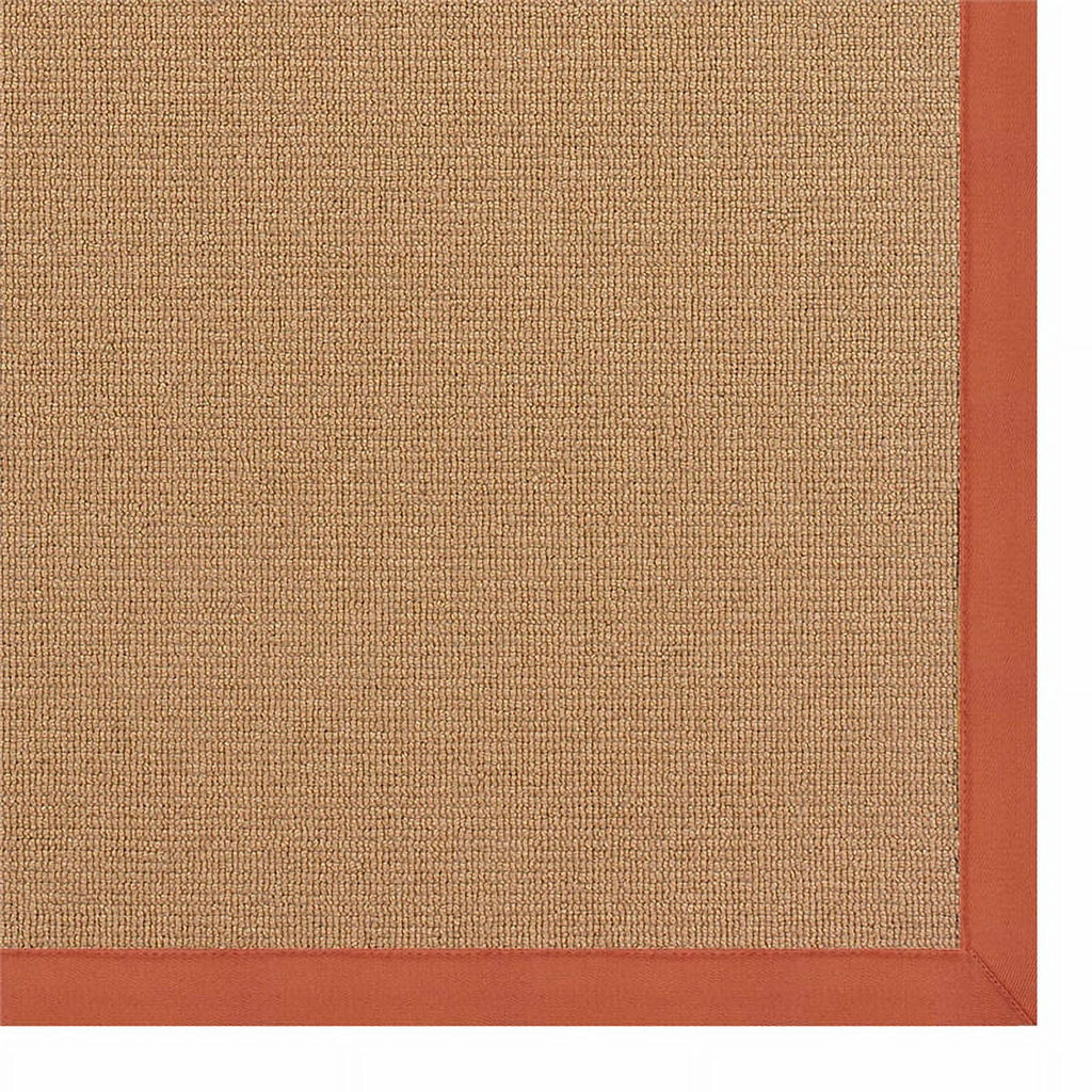 Machine Tufted Wool 5'x8' Rug in Cork Brown and Burnt Orange X4840