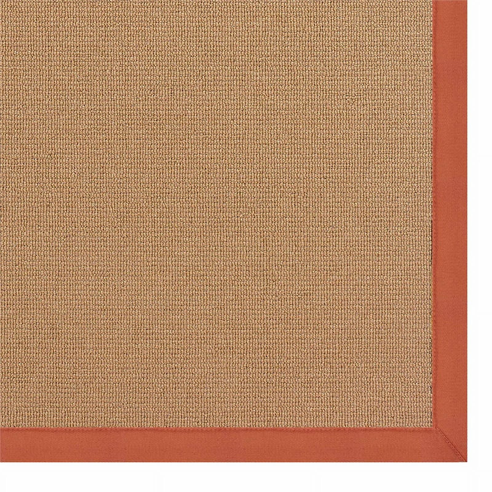 Machine Tufted Wool 5'x8' Rug in Cork Brown and Burnt Orange X4840
