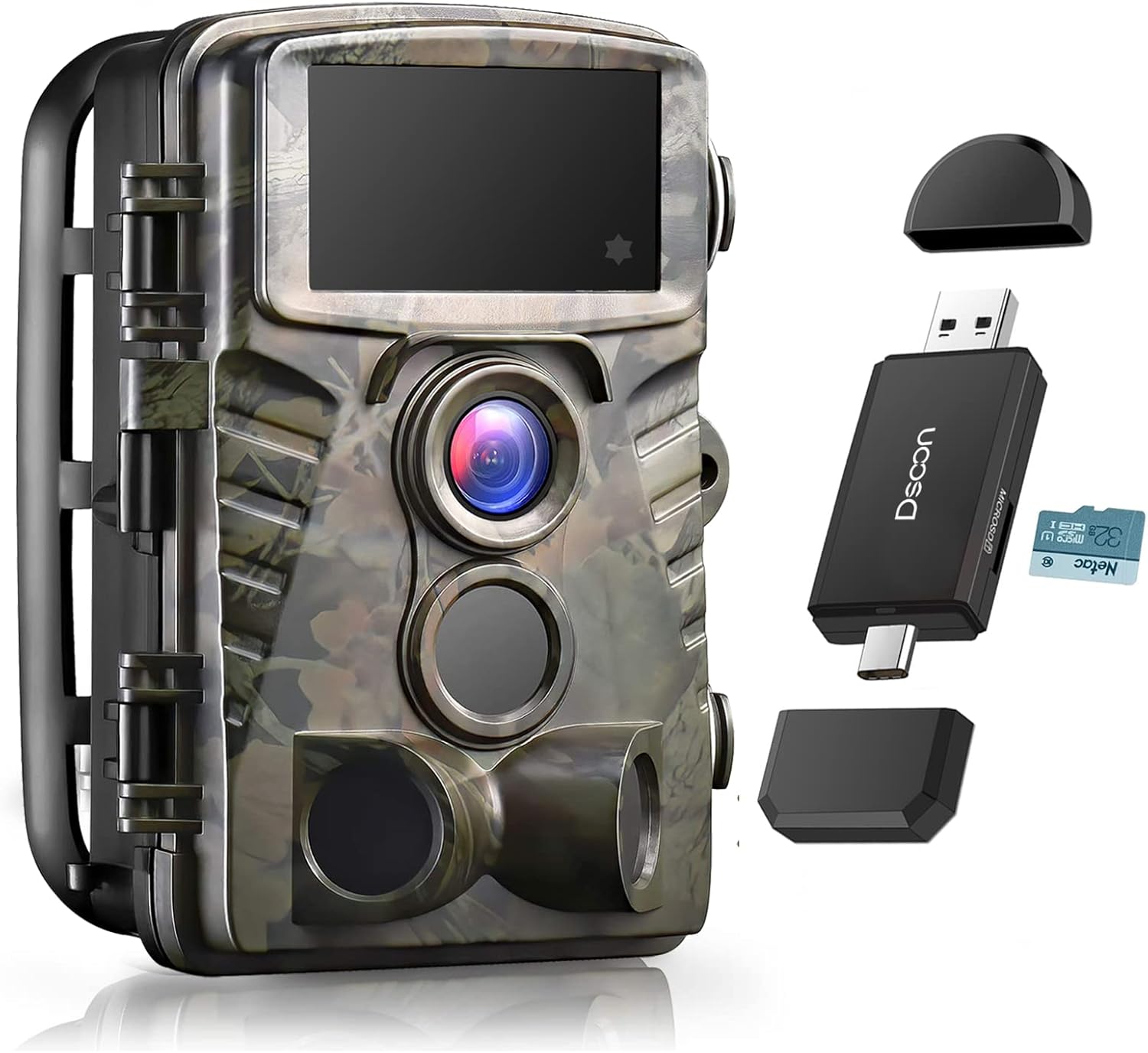 32MP 4K Trail Camera with 65ft Night Vision IP66 Waterproof Game Camera T8447