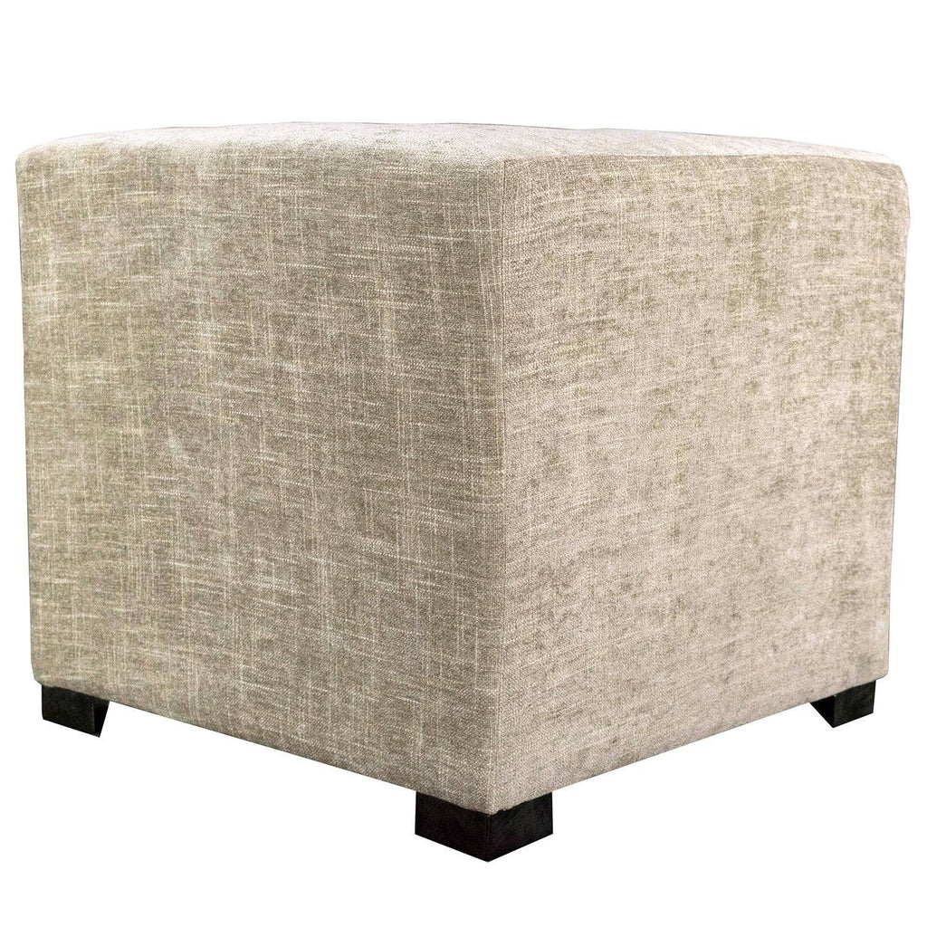 Black 4-Button Tufted Square Ottoman X77466