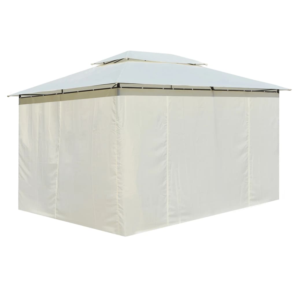 White Garden Marquee with Curtains P9196