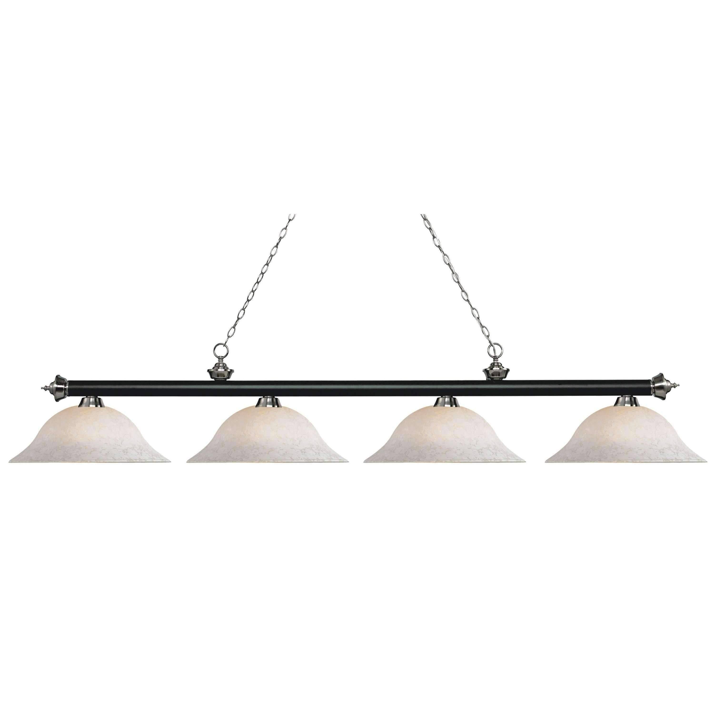 Matte Black and Brushed Nickel 4 Light Island Light Z95470