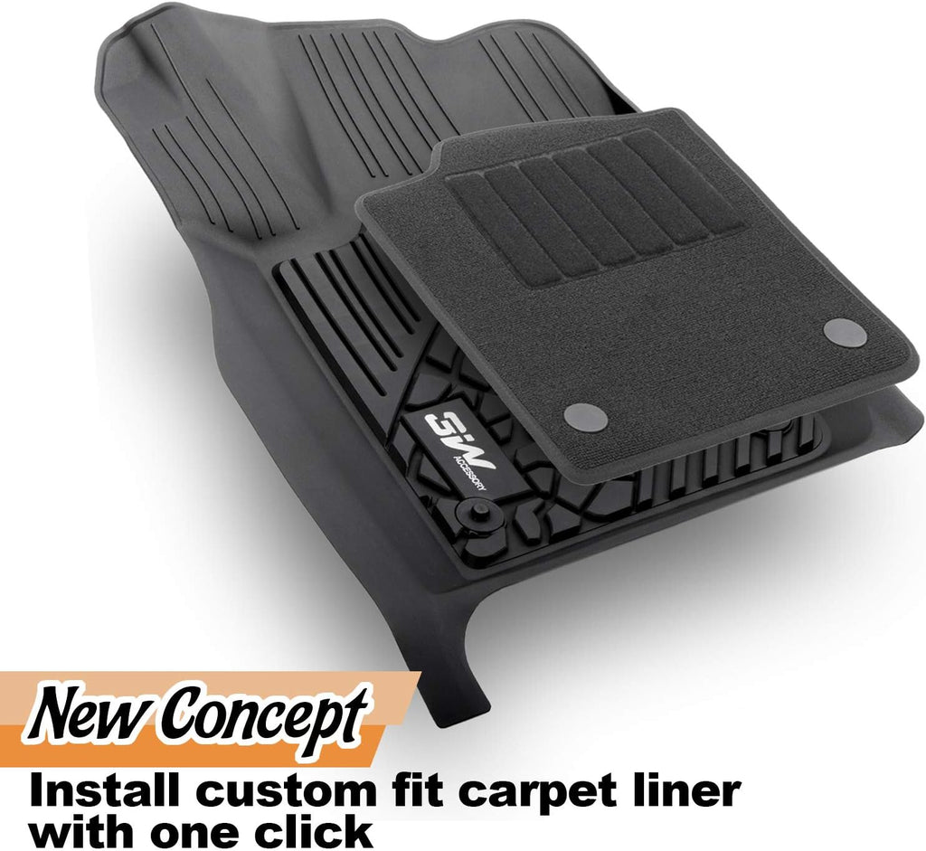 Black Floor Mats with Front Carpet Mats S8550