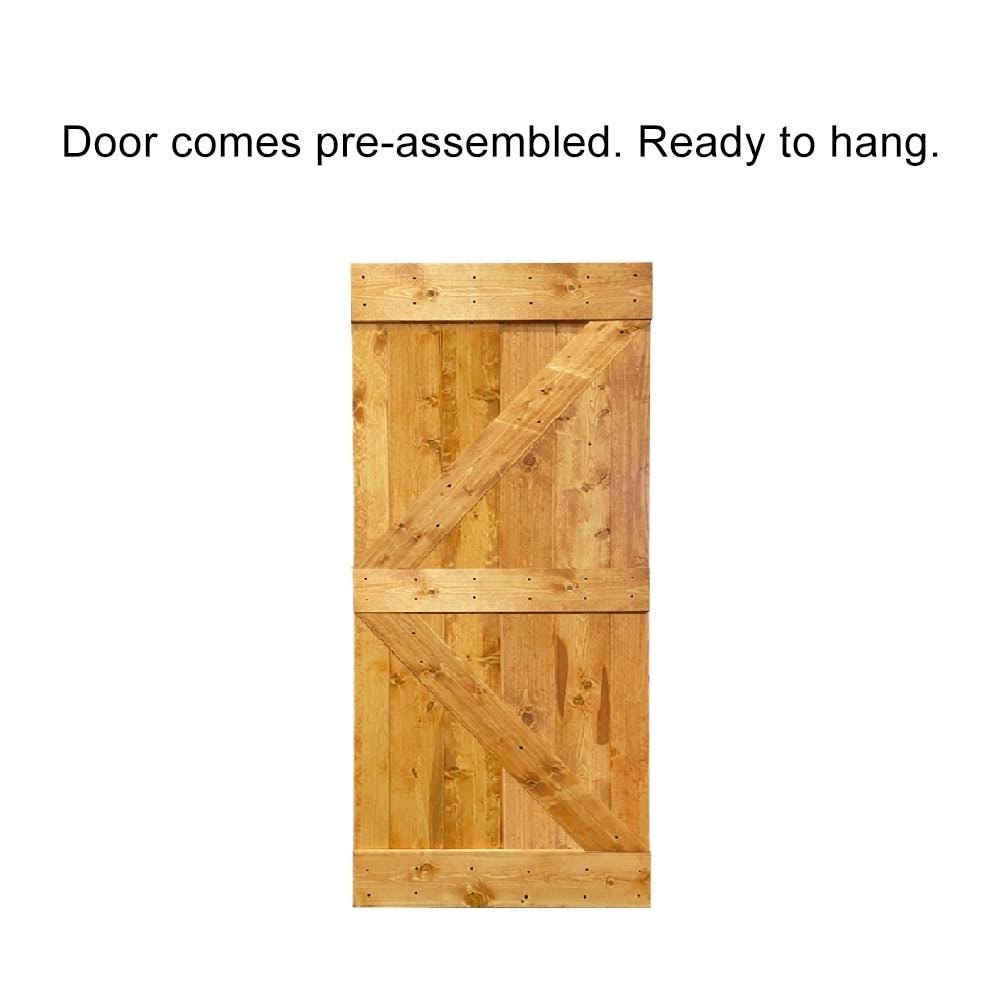 Walnut Stained Solid Pine Wood Interior Sliding Barn Door Slab D31606