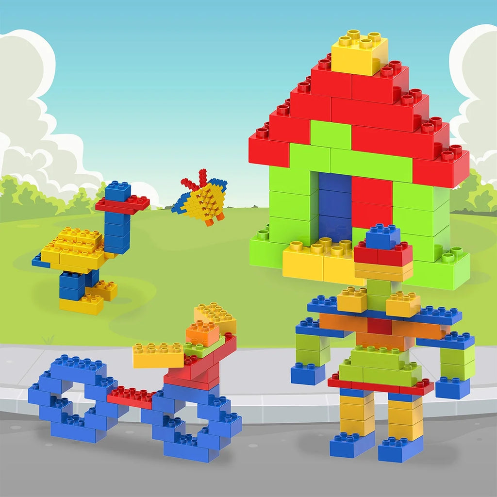 100 Piece Multicolor Brick Building Block Kit J136