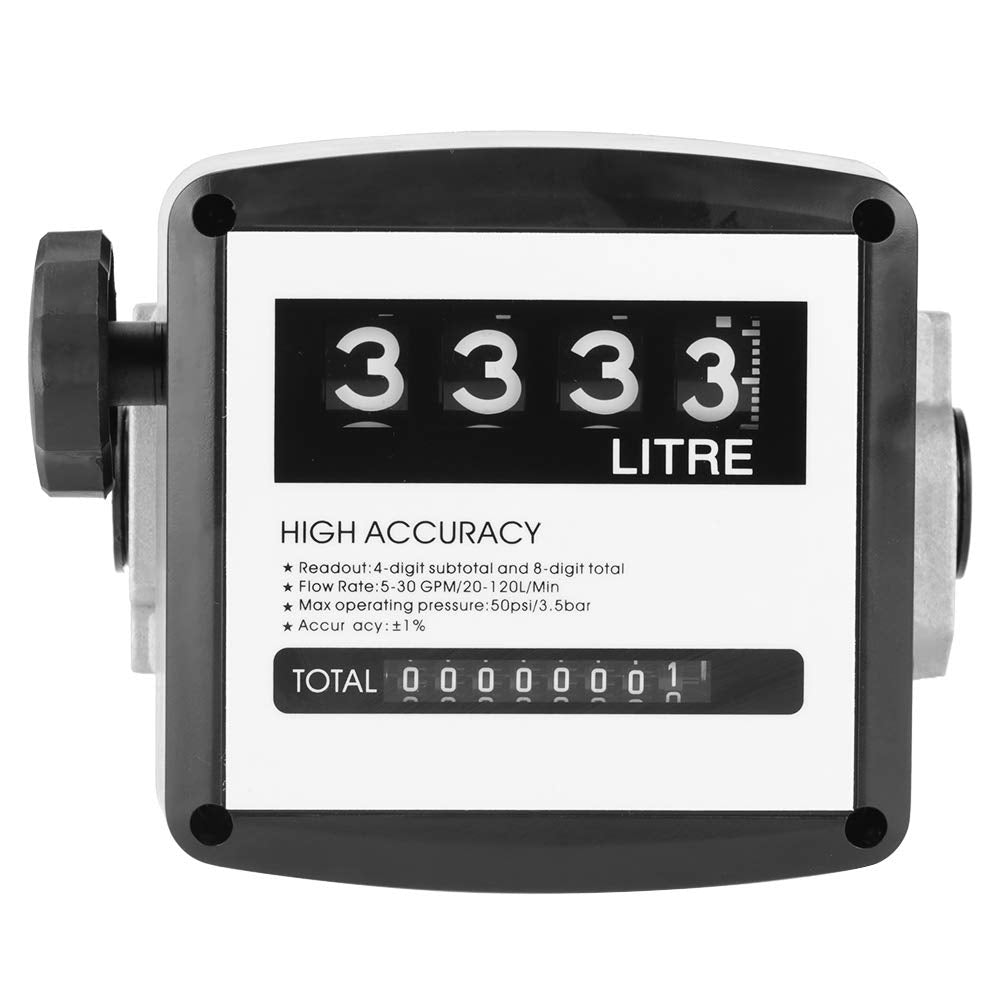 Digital Aluminum Flow Meter with 4-Digital Batch Display Pack of 2 W322