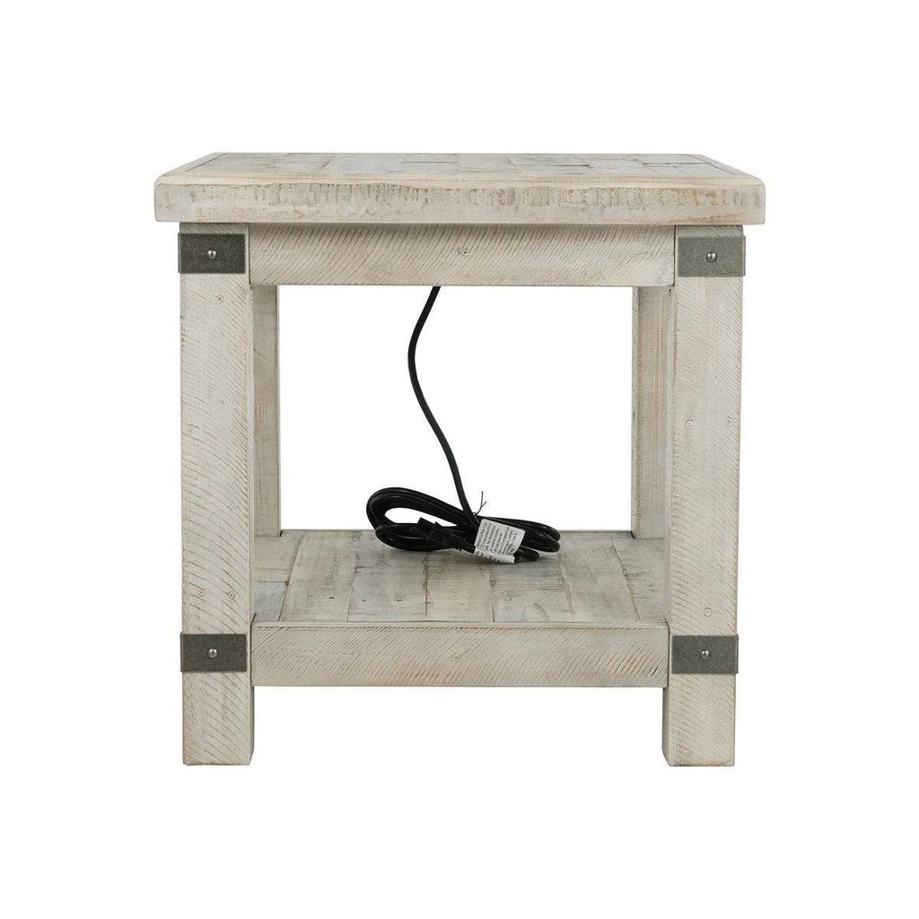 White Wash Gray Rectangular End Table I659239